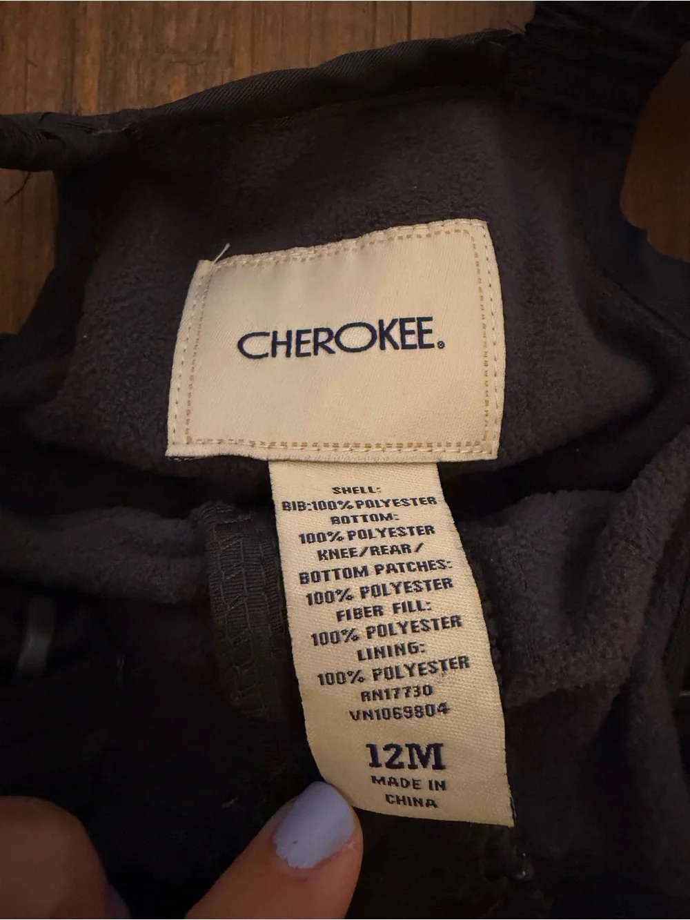 Cherokee Black Kids Snow Overalls